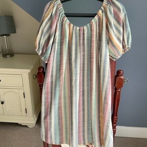 Madewell stripe blouson dress size S